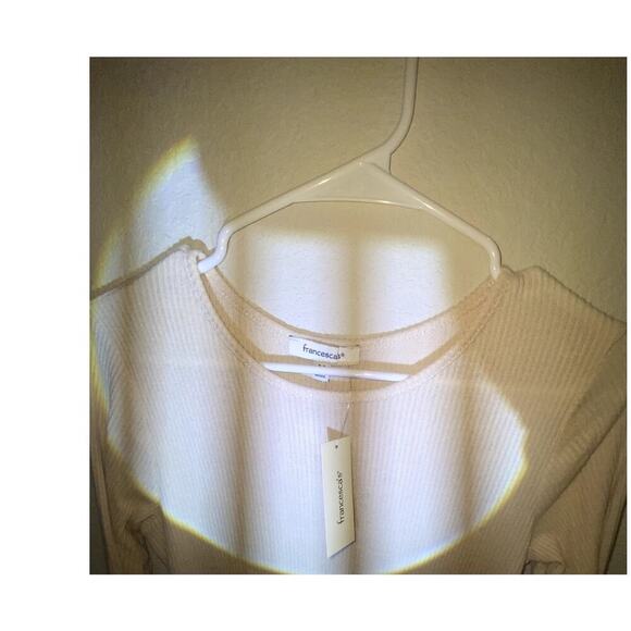 NWT Womens Cream Ribbed Slit Sweater Dress Size Medium - Picture 5 of 5